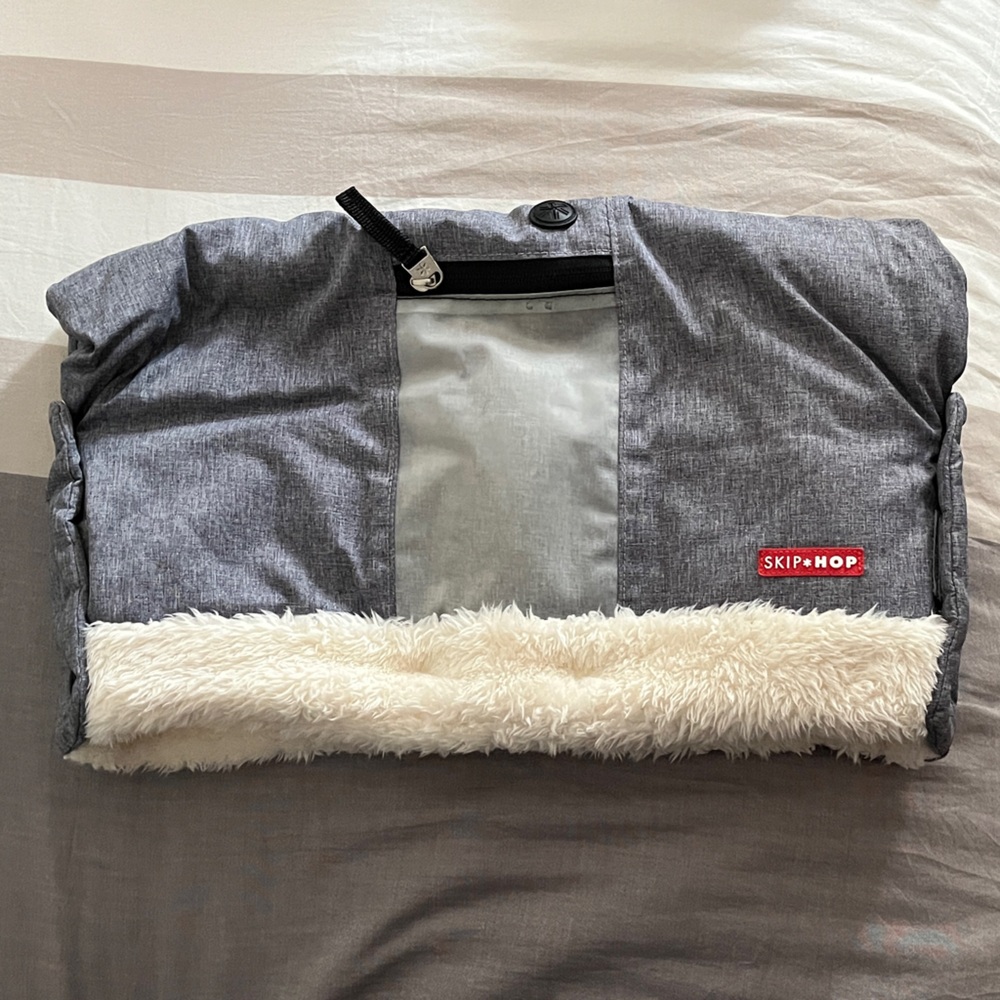 Skip Hop Gray and Cream Stroller Muff